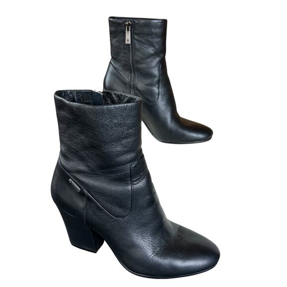 Kenneth Cole Ankle Boots Women Sz 6 Black Leather Merrick Gore-tex Classic Heels - Picture 6 of 11